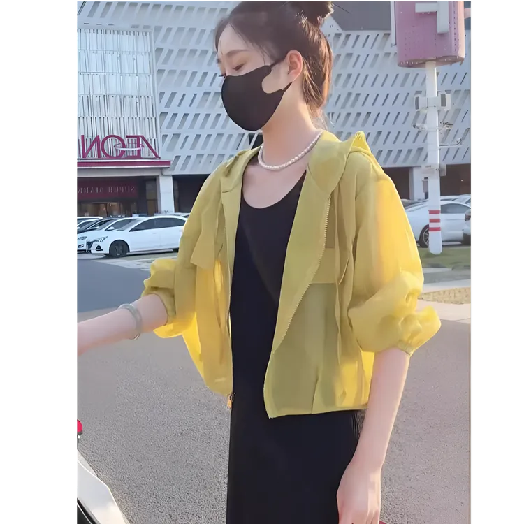 时髦洋气高级感小个子外套女款2025新款夏轻薄冰丝休闲运动防晒衣