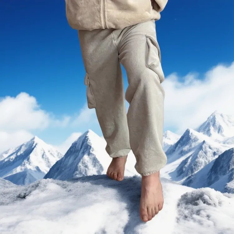 牛奶绒公主风保暖恒温男女工装裤绒老大出品加厚宽松外穿休闲时尚