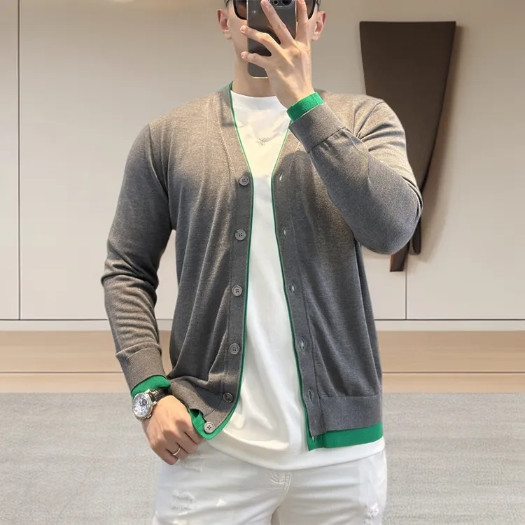 古帝特尼秋冬季新款男士潮流轻奢亲肤舒适百搭开衫长袖SJ-003