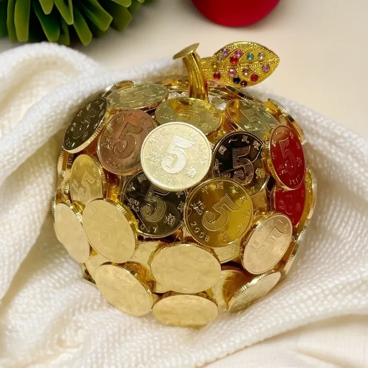 圣诞节平安夜硬币金苹果工艺品高级创意礼物送女友男友闺蜜朋友
