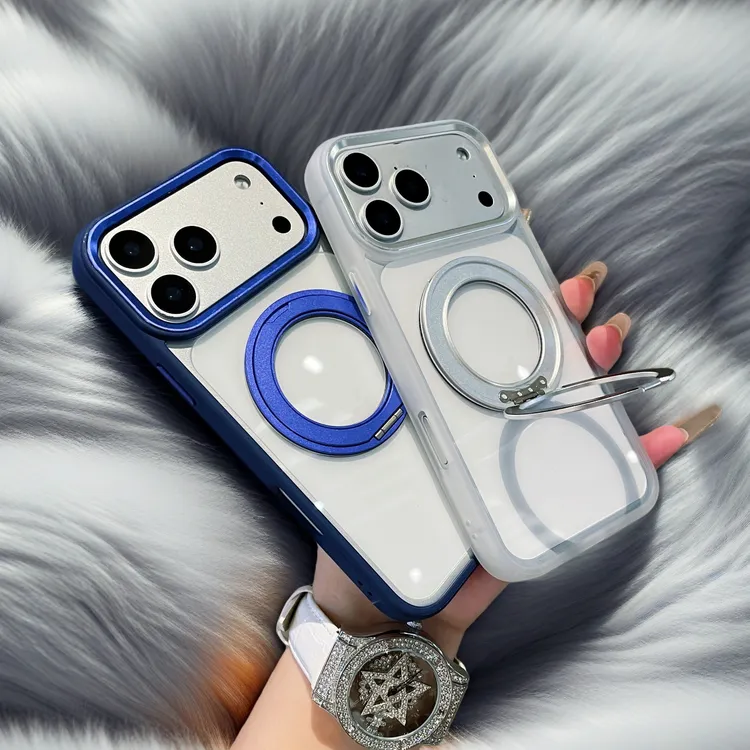 透明手机壳肤感磁吸适用苹果12promax全包17防摔16pro360旋转支架