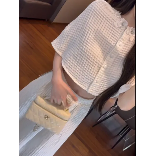 2025新款夏天巨好看的独特漂亮好看上衣女高腰显瘦气质半身裙套装