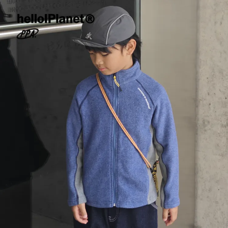 ppapa 抗静电花纱摇粒绒撞色拼色立领儿童长袖保暖卫衣 1013129