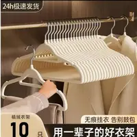 （主播补贴三单五单囤）植绒衣架服装整理师防肩角架植绒衣架不锈钢
