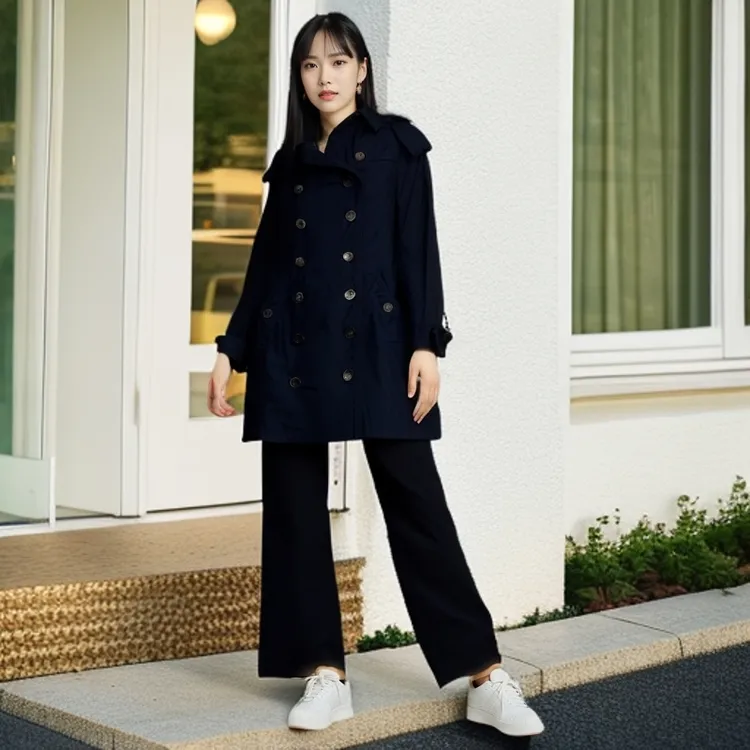 99新 BURBERRY/博柏利 /风衣/双排扣连帽长袖风衣/UK6码/9225785