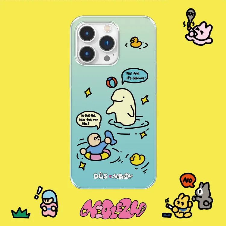 NIDIEZH主理人合作-家庭-孩子与海豚-适用苹果iPhone14-17系列