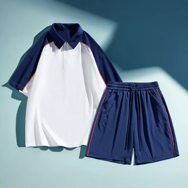 短袖短裤夏季POLO衫休闲运动套装学生休闲风情侣男士夏季短袖男女