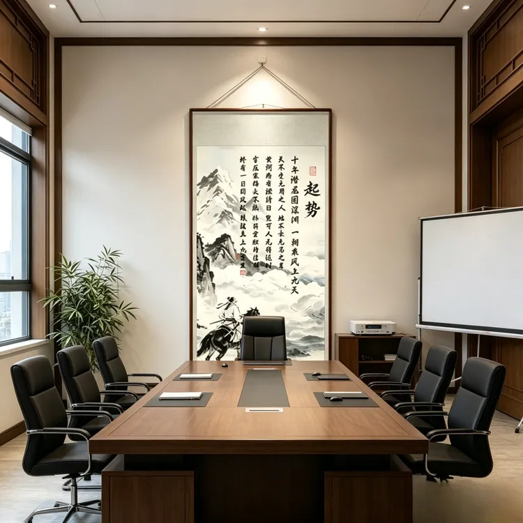 【扶摇而上】新中式励志挂画扶摇直上九万里书房客厅办公室背景装