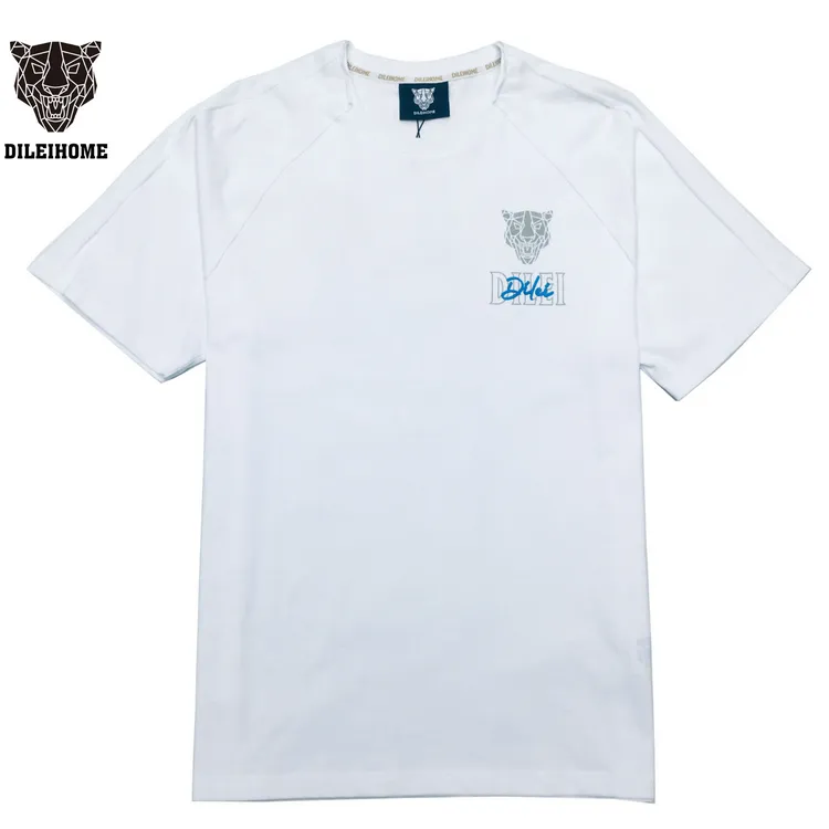 DILEI/帝垒M2302DT1116短袖T恤烫银炫蓝情侣纯棉夏季宽松印花时尚