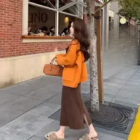 【熊胖推荐】法系少女/320斤多色系简约高级感慵懒风毛衣外套50906