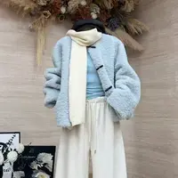【冬日马卡龙】复古温柔风盘扣元素修身显瘦外套-8359
