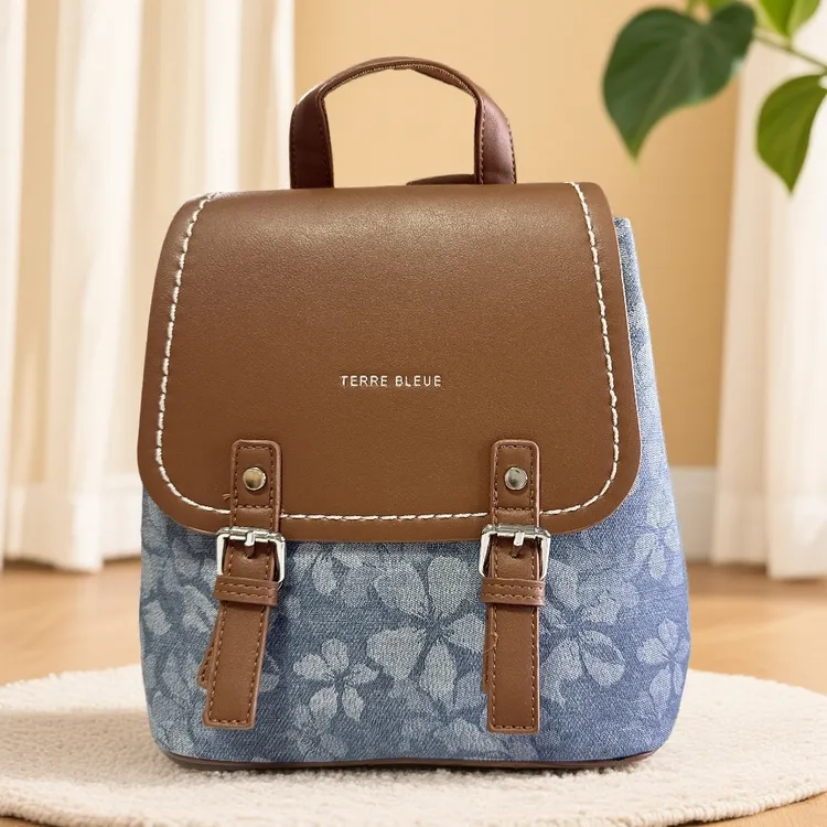 TERRE BLEUE®时尚撞色韩版双肩包文艺风（清仓默认微瑕)