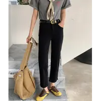 新【55537】零壹家 CLY 四面弹 黑色弹力小个子烟管裤 春款