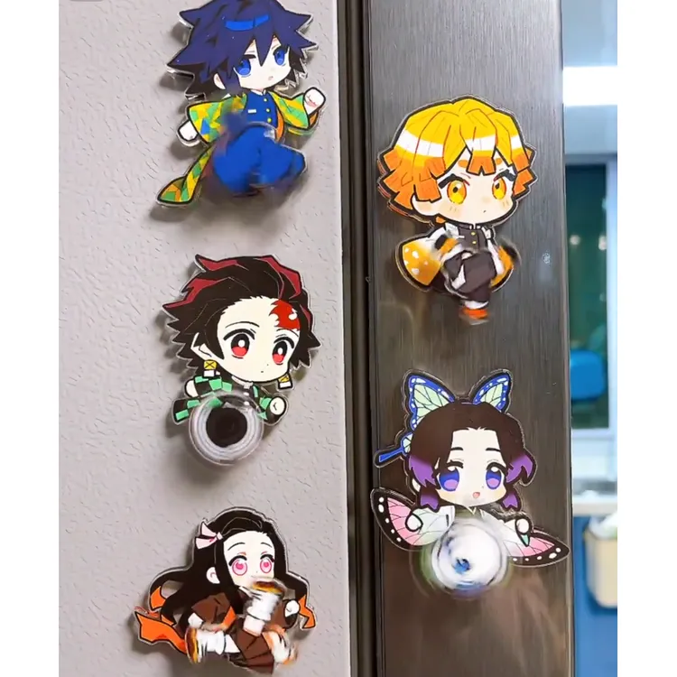 鬼灭之刃周边Q版可旋转冰箱贴可爱个性创意磁吸摆件收藏纪念礼