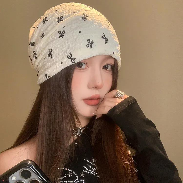 2025秋季薄款蝴蝶结月子帽子孕妇秋季薄款透气堆堆帽防风舒适冷帽