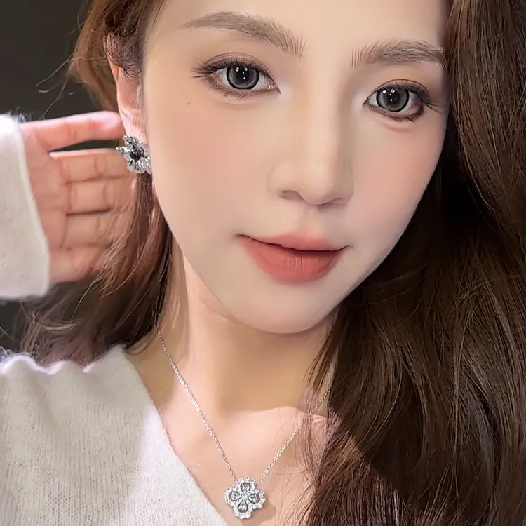 合金耳饰 复古风夸张设计感时尚百搭气质褶皱花朵耳钉