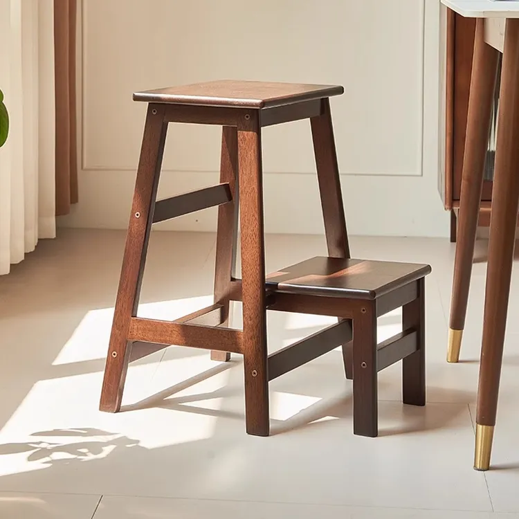 实木可折叠凳子家用登高取物凳创意穿鞋凳厨房客厅两用阶梯凳高凳
