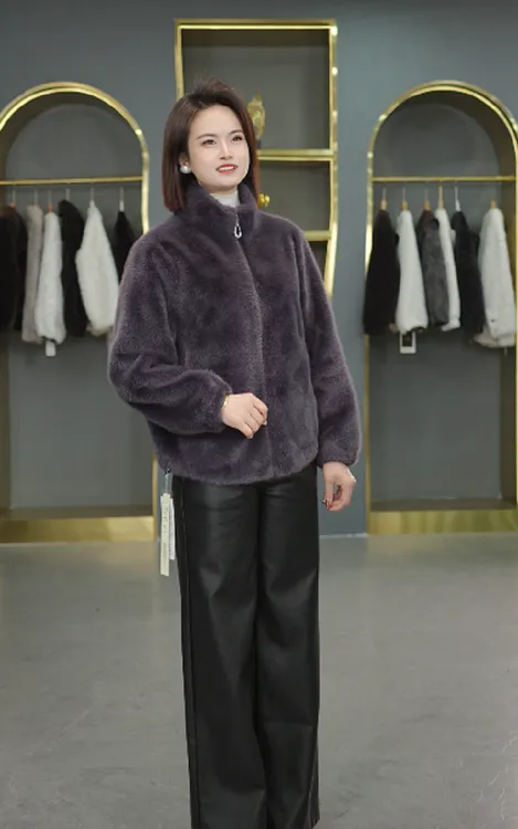 【 正版原版】秋冬款气质设计师款套立领冬季保暖7752-