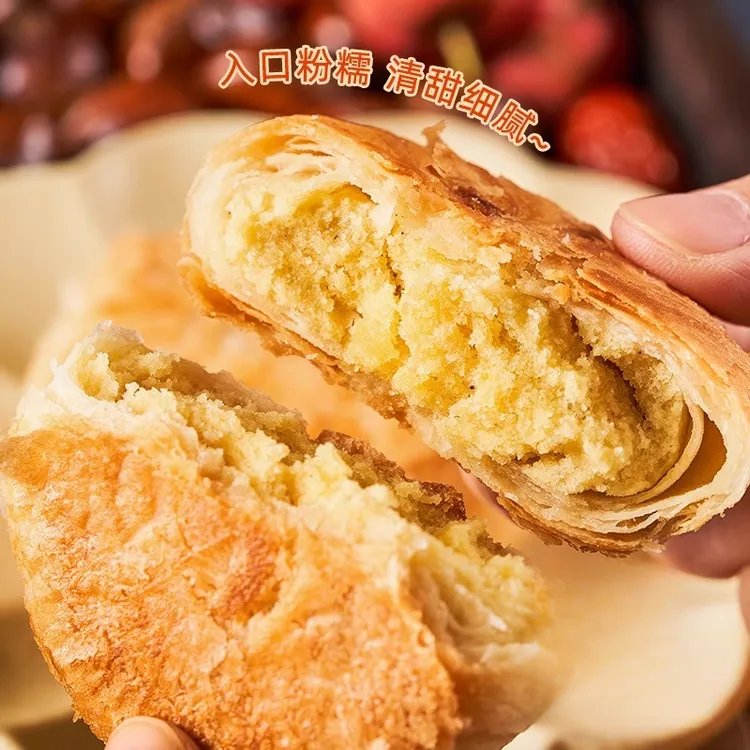 拔丝绿豆饼香酥老式馅饼糕点休闲小零食同款追剧小吃馅多代餐充饥