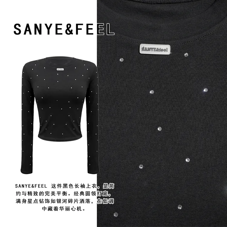 sanye&feel/妍三也【一见钟情】秋季新款满天星梦幻修身上衣53053YX