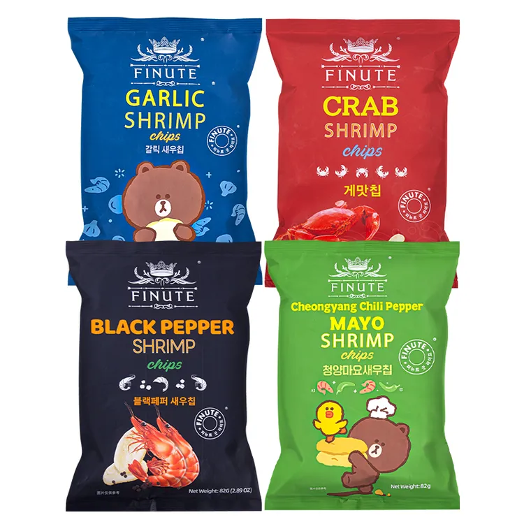 韩国进口趣莱福蟹味虾片82g网红膨化食品办公室追剧零食多口味