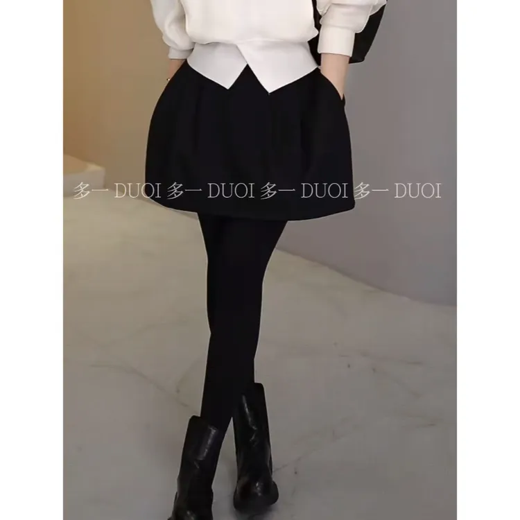 多一“花苞短裙”2025秋冬时尚纯色带内衬后拉链正腰气质花苞短裙