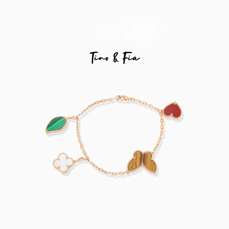 925银手链 Tino&Fia s925银优雅气质时尚百搭精致蛇年红色手链