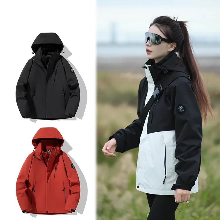 男女同款冲锋衣三合一款可拆卸外套防风防水外套秋冬季户外登山服