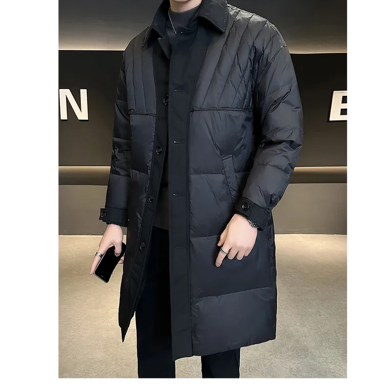 佩库普伦中长款羽绒服男款新款的冬装外套男士冬季加厚保暖大衣