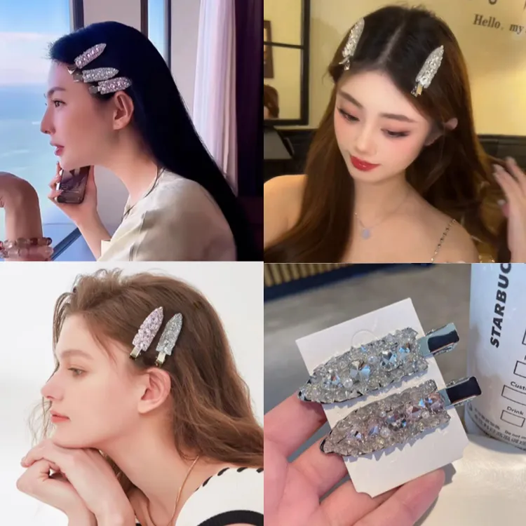 东大门新款小众洋气辣妹风发夹闪钻精致无痕刘海夹边夹碎发卡头饰