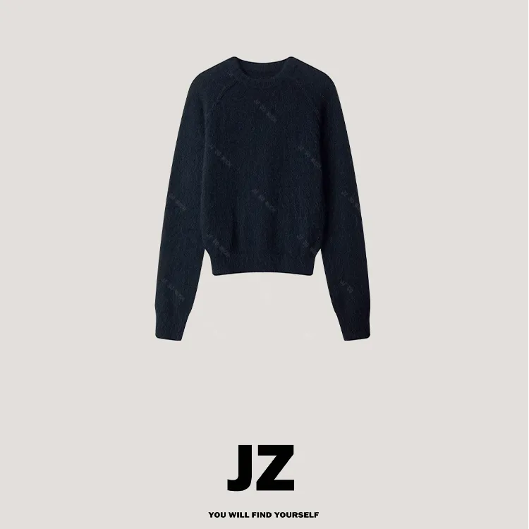 金子/JZ SO MUCH【软骨T】圆领套头羊驼羊毛骨感