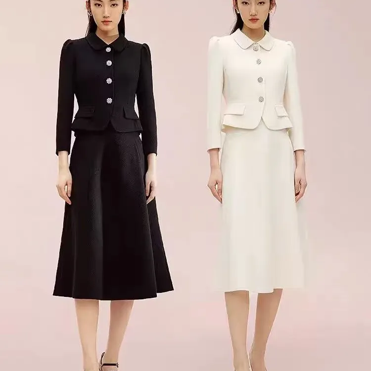 长袖常规通勤套装两件套轻奢显瘦气质裙子秋冬秋季女神范小香风