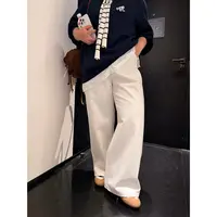 老章和小胖PONGKIKIchic老钱白牛牛仔裤垂感显瘦小个子直筒裤子