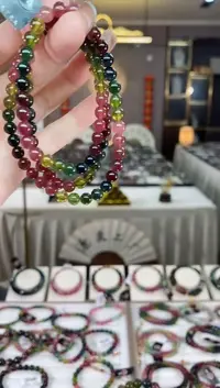 【闪购商品】碧玺三圈手串6mm+未镶嵌一物一证dan