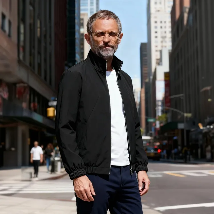 NYIG秋季夹克男新款立领简约高品质时尚休闲男装户外防风宽松外套