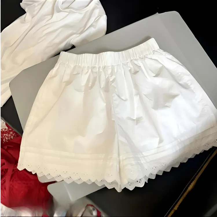 女童短裤2025新款韩版女孩夏季蕾丝花边五分裤洋气亲子款夏装裤子