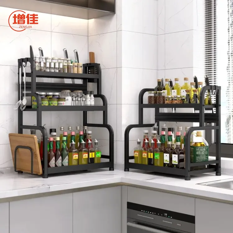 【赠挂钩+刀架】厨房置物架2025新款爆款调料置物架家庭厨房用品
