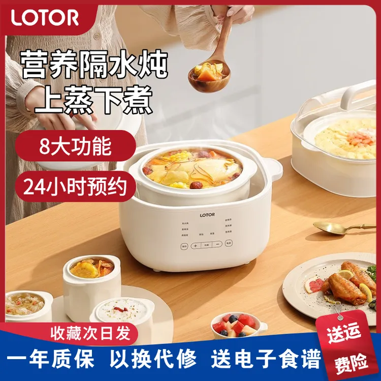 LOTOR徕多大白电炖锅隔水炖盅煲汤锅全自动家用营养辅食煮粥陶瓷