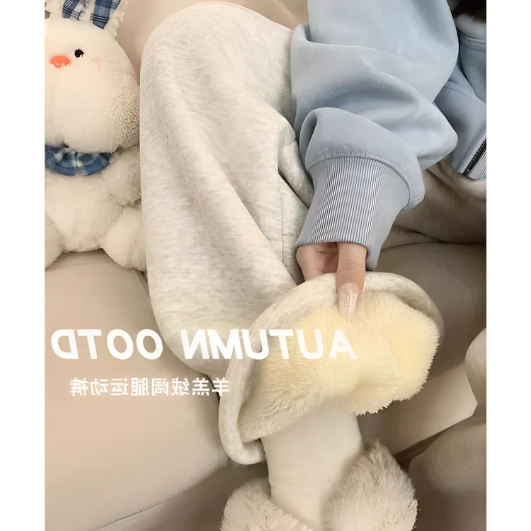 东北厚孕妇裤加绒运动裤秋冬季2025新款宽松加厚束脚休闲显瘦直筒