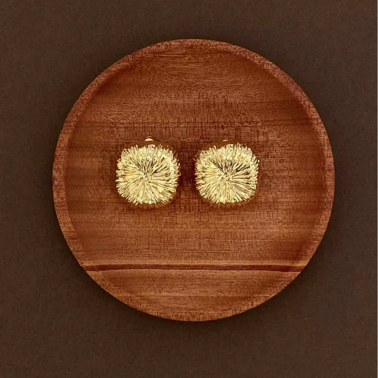 黄铜耳饰 宋佳同款花火烟花拉丝系列方形耳环复古名媛高级感耳钉