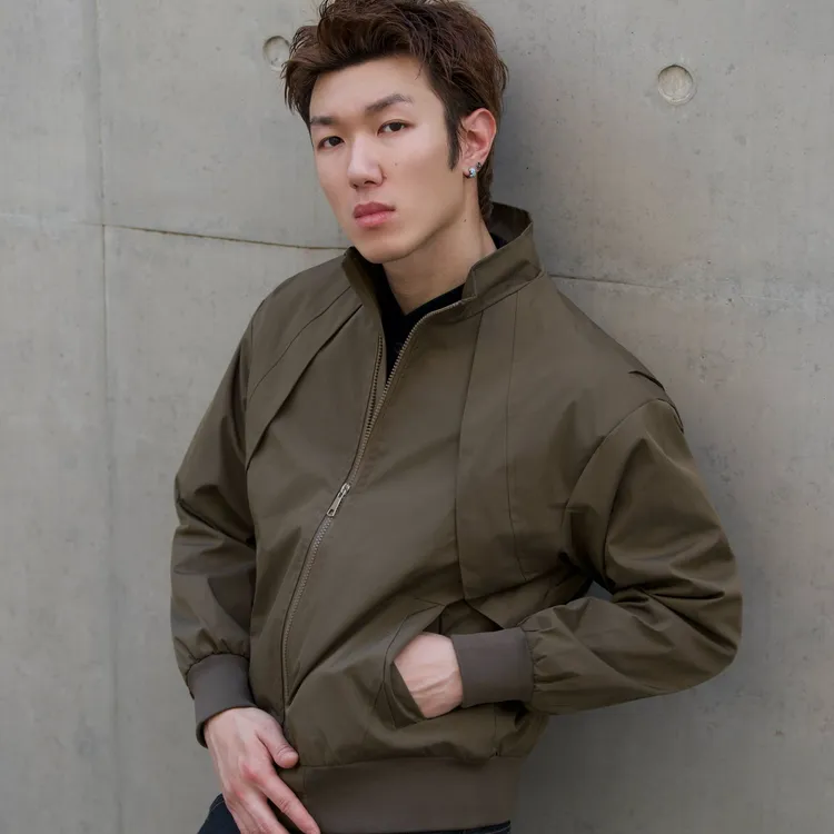 【AOOZ美式秋季休闲立领三防夹克复古户外工装飞行夹克硬汉风