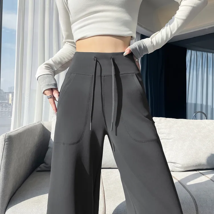 直筒裤女款爆款2025新款秋冬加绒窄版阔腿裤显瘦休闲裤瑜伽运动裤