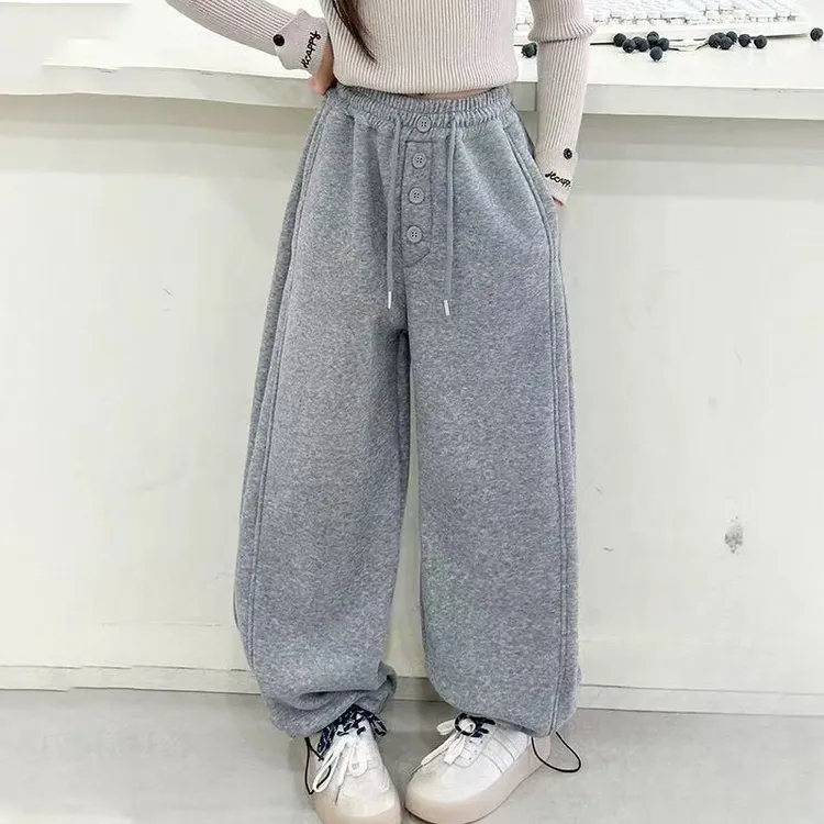 510055 优选韩儿童休闲舒适洋气日常冬季加绒休闲裤