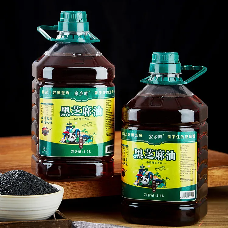 正宗黑芝麻油小磨香油纯正农家小磨月子油食用油批发2.5L家用桶装