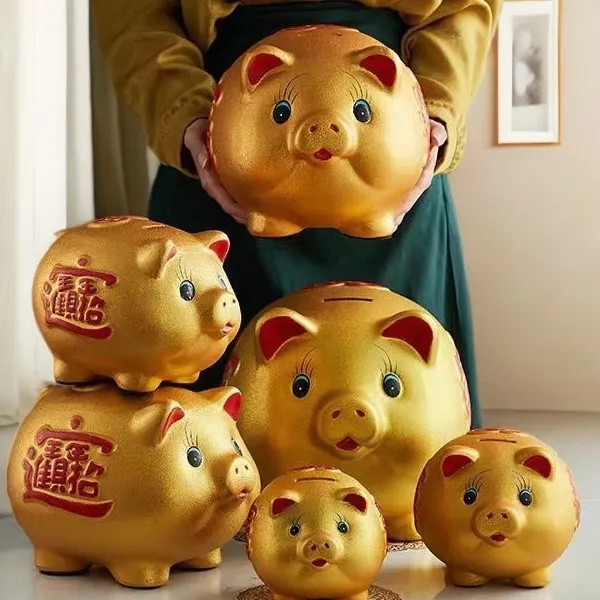 金猪猪存钱罐网红只进不出的储钱罐成人款儿童男孩子6-14岁储蓄罐