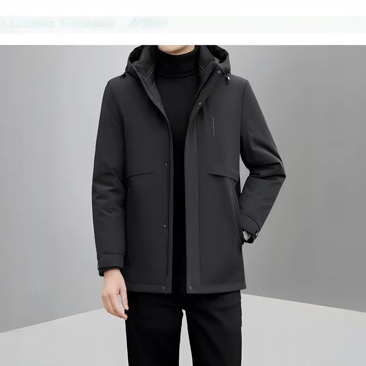 ROMONG牛奶丝面料男士鹅绒服可脱卸内胆加厚三合一外套爸爸装