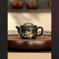 （周龙华）九龄君子兰刻绘汉瓦