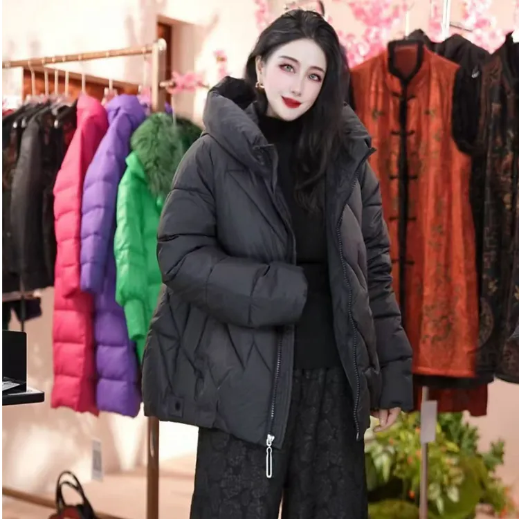 冬季短款加厚宽松保暖韩版外套冬装老钱风棉服外套