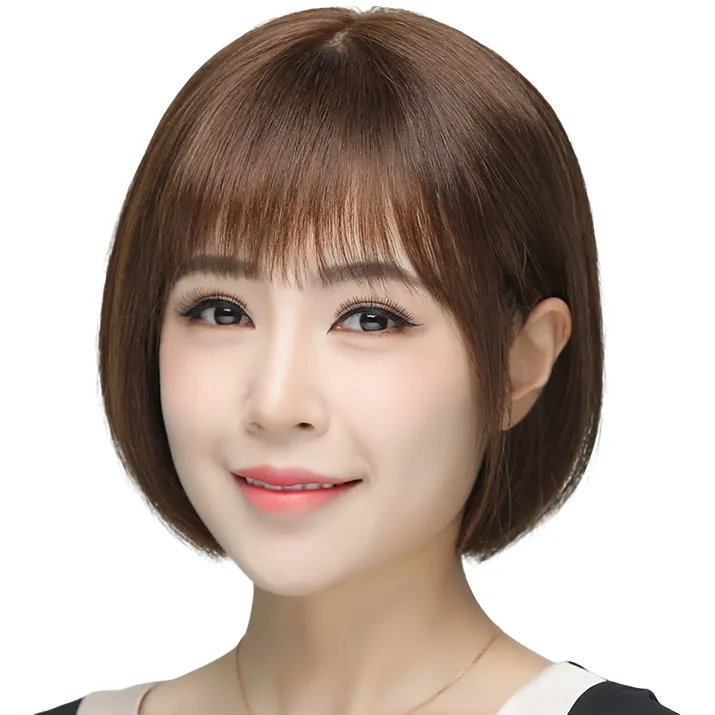 波波头假发真发真人发丝全女款自然短发手织轻薄假发头套