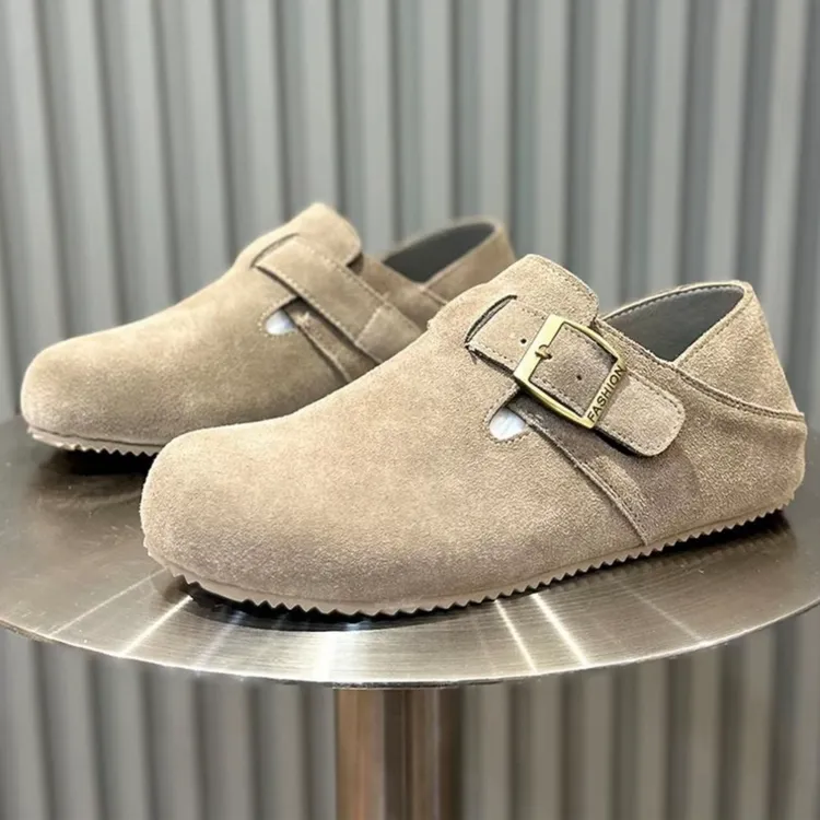 秋季勃肯鞋男2025新款透气休闲鞋小众设计师款软底一脚蹬懒人鞋子